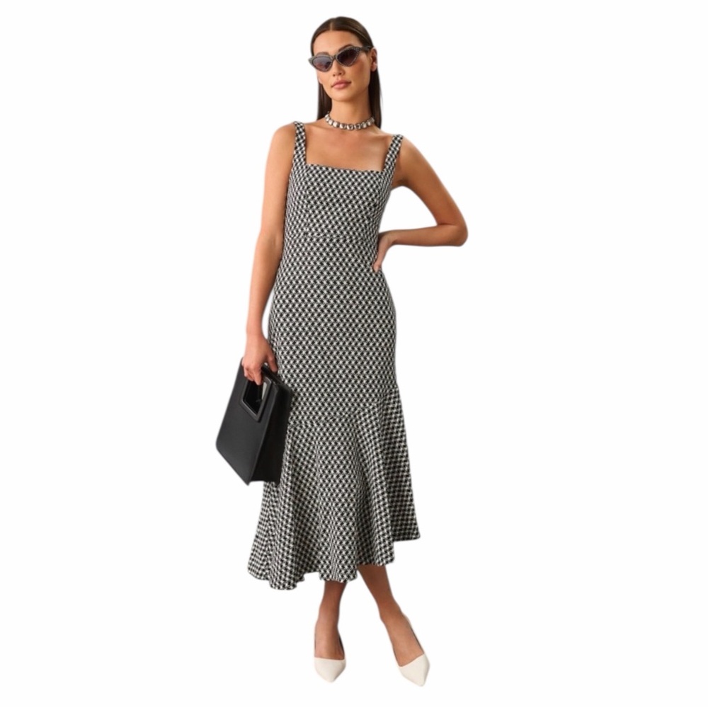 Anthropologie Ariana Square-Neck Asymmetrical Ruffle-Hem Dress - XLP